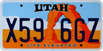 UT license plate X596GZ