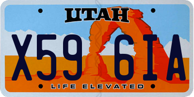 UT license plate X596IA