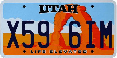 UT license plate X596IM