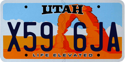 UT license plate X596JA