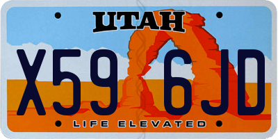 UT license plate X596JD