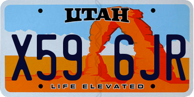 UT license plate X596JR