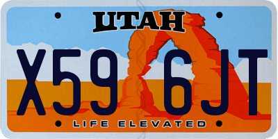 UT license plate X596JT