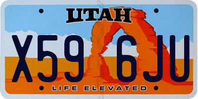 UT license plate X596JU