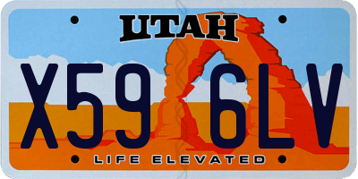 UT license plate X596LV