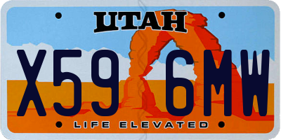 UT license plate X596MW