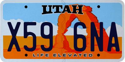 UT license plate X596NA