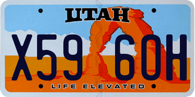 UT license plate X596OH