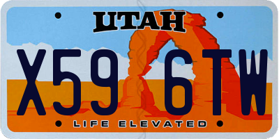 UT license plate X596TW