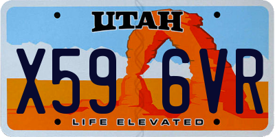UT license plate X596VR