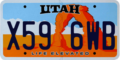 UT license plate X596WB