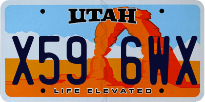 UT license plate X596WX