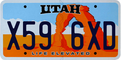 UT license plate X596XD