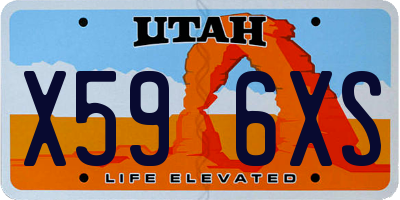 UT license plate X596XS