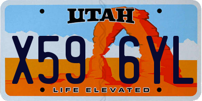 UT license plate X596YL