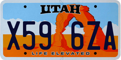 UT license plate X596ZA