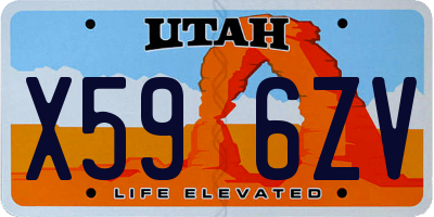 UT license plate X596ZV