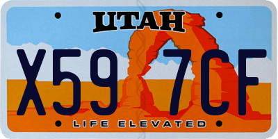 UT license plate X597CF
