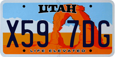 UT license plate X597DG