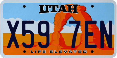 UT license plate X597EN