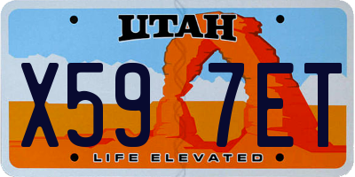 UT license plate X597ET