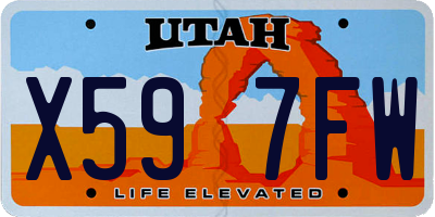 UT license plate X597FW