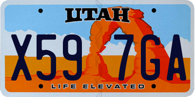 UT license plate X597GA