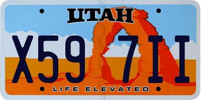 UT license plate X597II