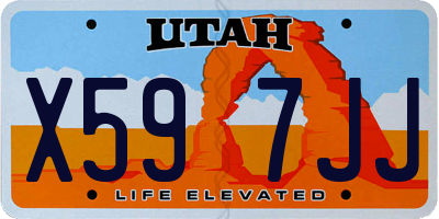 UT license plate X597JJ