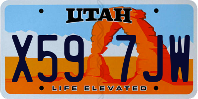 UT license plate X597JW