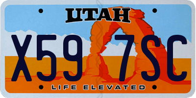 UT license plate X597SC