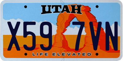 UT license plate X597VN