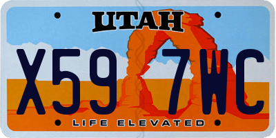 UT license plate X597WC