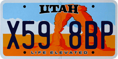 UT license plate X598BP