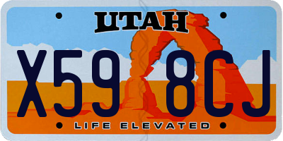 UT license plate X598CJ