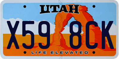 UT license plate X598CK