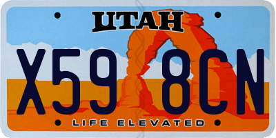 UT license plate X598CN