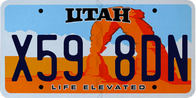 UT license plate X598DN