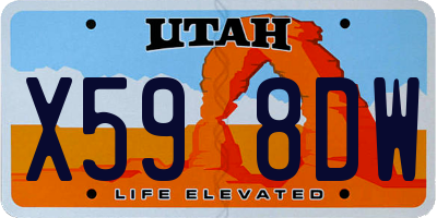 UT license plate X598DW