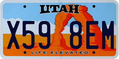 UT license plate X598EM