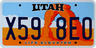 UT license plate X598EO