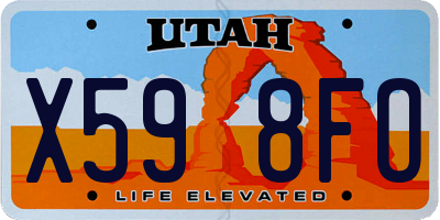 UT license plate X598FO