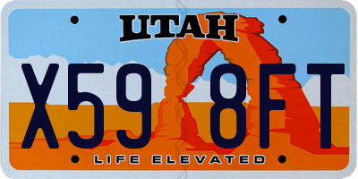 UT license plate X598FT