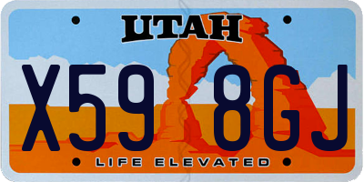 UT license plate X598GJ