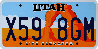 UT license plate X598GM