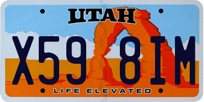 UT license plate X598IM