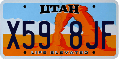 UT license plate X598JF