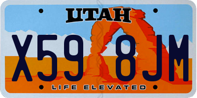 UT license plate X598JM