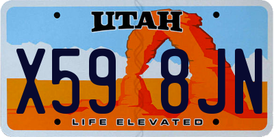 UT license plate X598JN