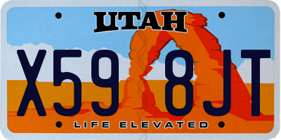 UT license plate X598JT